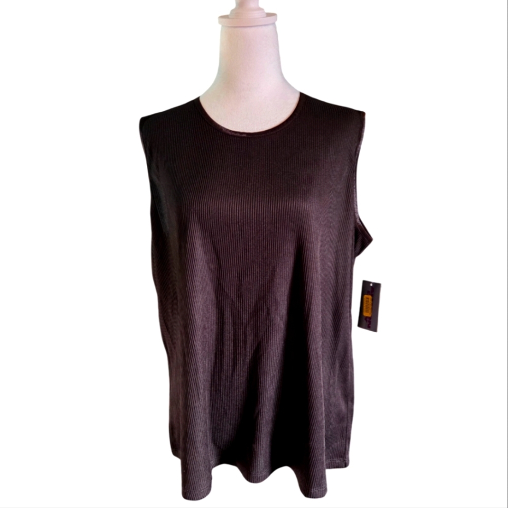 Allison Daley Black Sleeveless Relaxed Tank Top 2XL